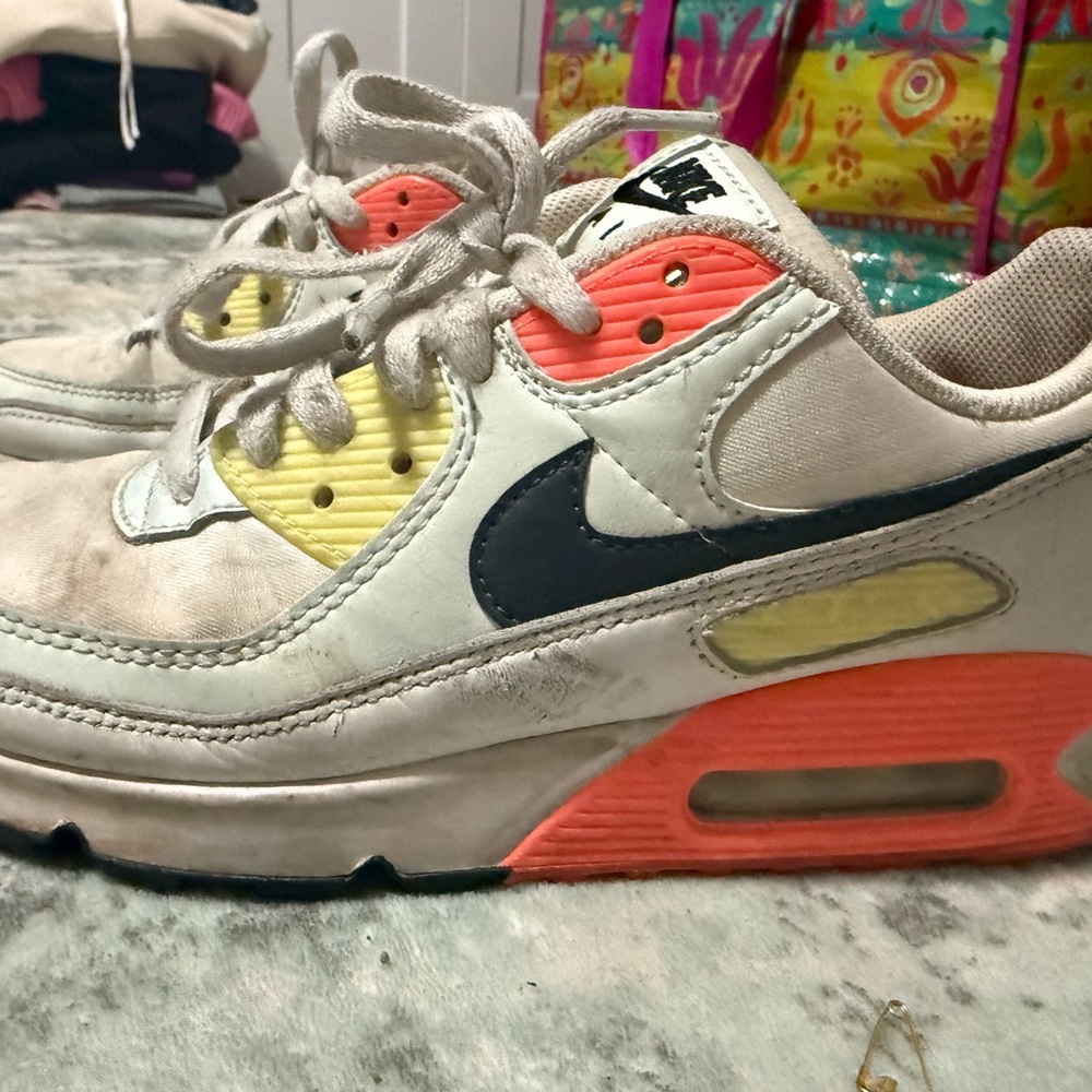 Nike Air Max Sneakers - White, Orange, Yellow, Light green